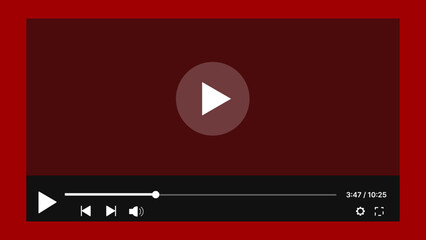Flat video player template for web and mobile apps.