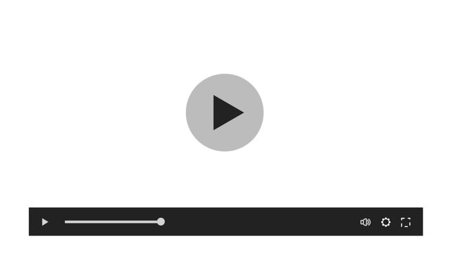 Video player shape, empty mockup video player frame, broadcasting vector illustration