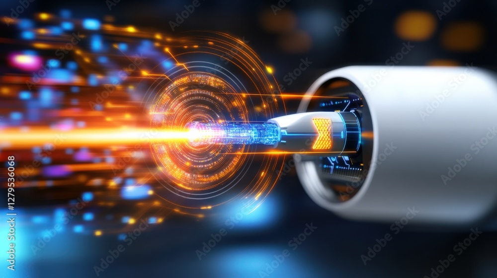 Poster laser technology breakthrough advanced laser cutting machine in high-tech workshop design innovation