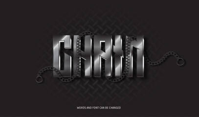 chain editable text effect 