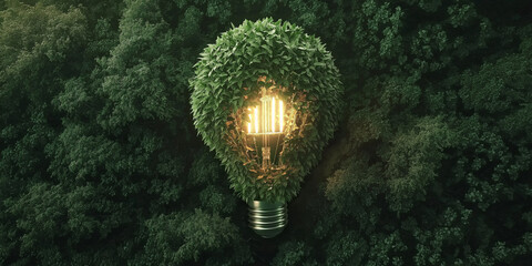 Eco-Friendly Lightbulb Concept Art: A Fusion of Renewable Energy and Nature-Inspired Design for a Sustainable Future