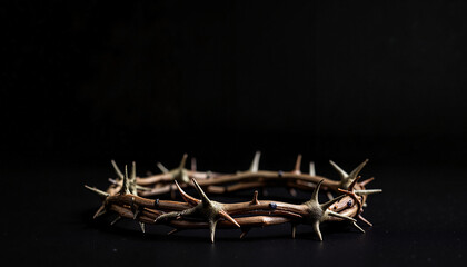 Crown of Thorns on a Dark Background