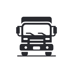 Front view of a black delivery truck