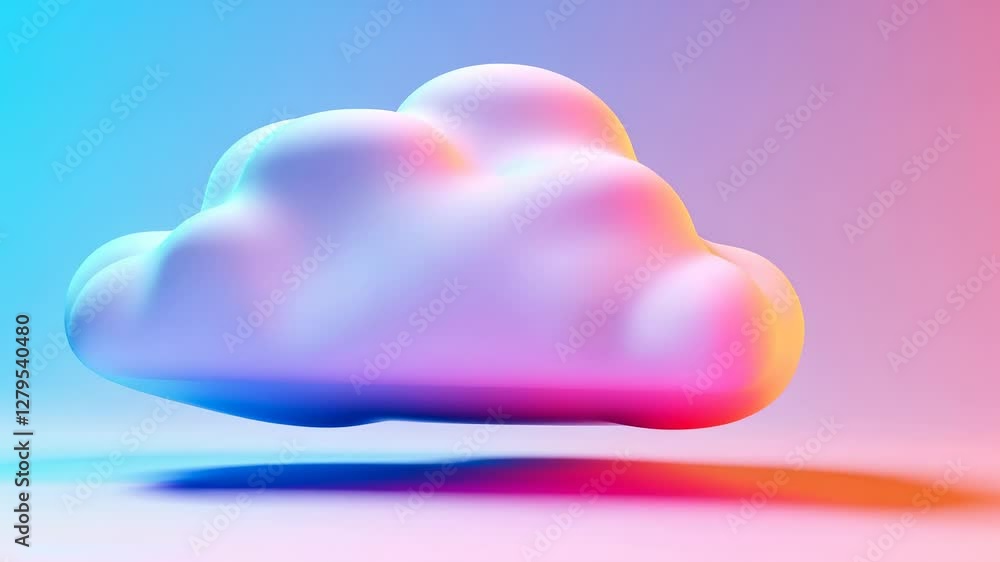 Poster pastel cloud animation, seamless looping motion graphics background for creative projects