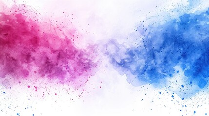 Obraz premium Abstract Pink and Blue Watercolor Wash Background
