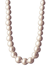 Obraz premium Beautiful Pearl Beads Necklace Pearls Bead Isolated On White Background