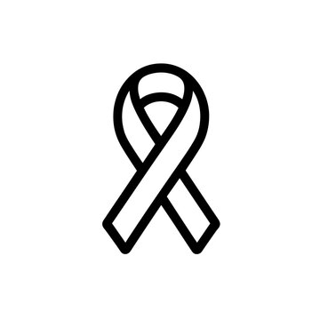 White awareness ribbon outline on a plain background