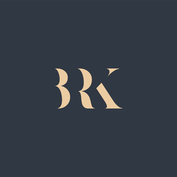 BRK abstract letter logo design. This logo is designed by three abstract letters.