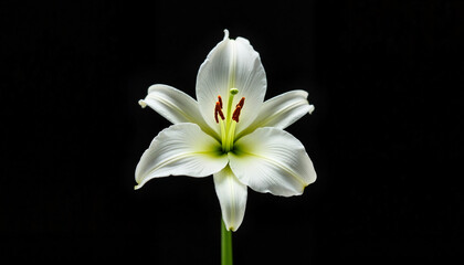 Fototapeta premium White Lily on a Black Background