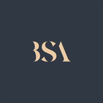BSA abstract letter logo design. This logo is designed by three abstract letters.