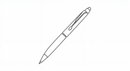 Ballpoint pen outline drawing on white background