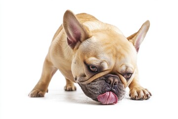 Adorable Bulldog Cleaning Its Paw Alone: A Beautiful Canine Moment Captured in Cuteness