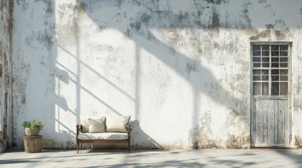 Obraz premium Shabby wall with white wall