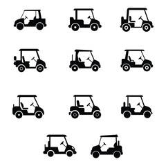 Golf car vector silhouette illustration