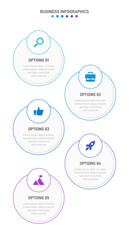 Vertical progress bar featuring 5 arrow-shaped elements, symbolizing the five stages of business strategy and progression. Clean timeline infographic design template. Vector for mobile presentation.