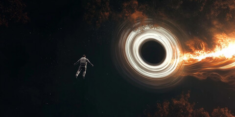 Astronaut Pulled Into a Mysterious Glowing Black Hole