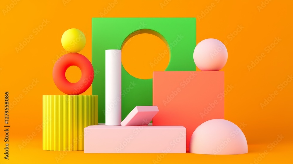 Aufkleber abstract colorful shapes composition studio setting graphic design creative environment close-up vie