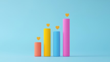 Growth metrics visualization business analytics data representation digital environment overhead view performance insights