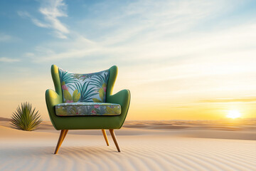 Fototapeta premium Deserted armchair in the Sand 