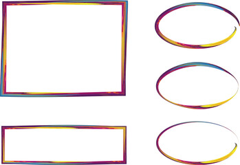 bright colorful irregular frames collection
