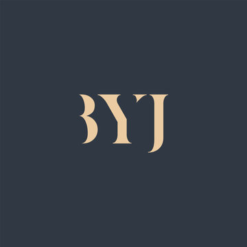 BYJ abstract letter logo design. This logo is designed by three abstract letters.