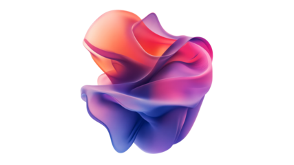 Vibrant abstract shape in glowing colors