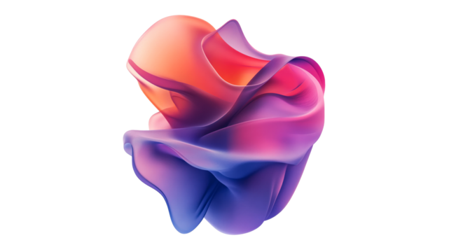 Vibrant abstract shape in glowing colors