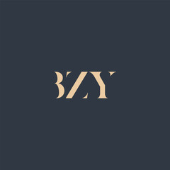 BZY abstract letter logo design. This logo is designed by three abstract letters.