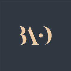 BAO abstract letter logo design. This logo is designed by three abstract letters.