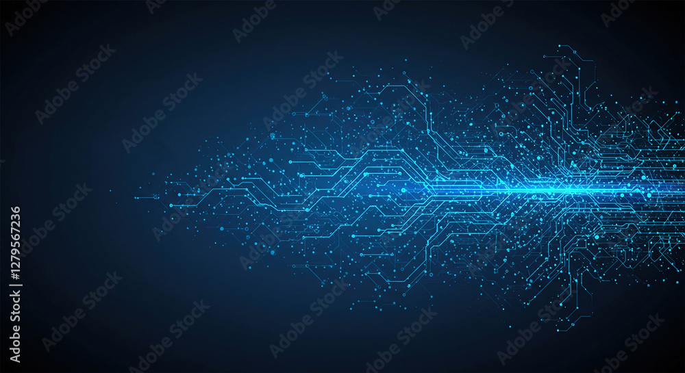 Aufkleber blue abstract technology vector background,virtual reality communication network cyberspace business