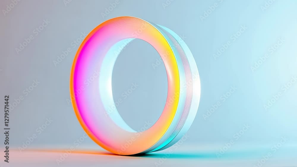 Poster vibrant ring, a mesmerizing gradient of color and light in a smooth animation