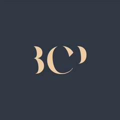 BCP abstract letter logo design. This logo is designed by three abstract letters.