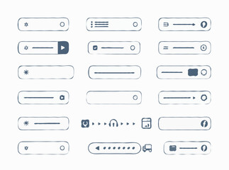 Obraz premium Sophisticated Website Button Icons - Minimalist Vector Set