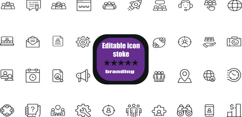 MobileSpeaking set of web icons in line style.