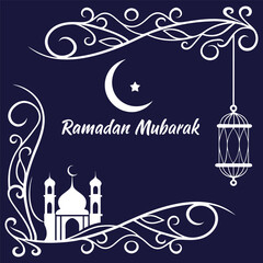 Minimal Ramadan Mubarak Banner vector-style banner