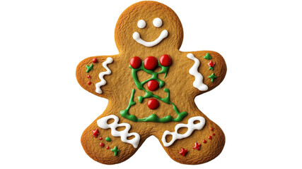 Obraz premium Gingerbread cookie decorated for festive season
