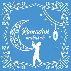Minimal Ramadan Mubarak Banner vector-style banner