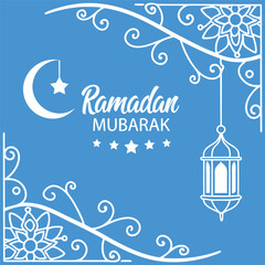 Minimal Ramadan Mubarak Banner vector-style banner