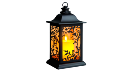Decorative lantern with candle inside for ambiance