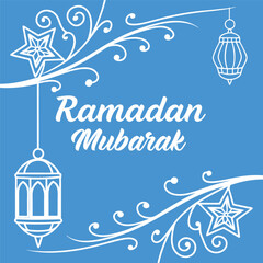 Minimal Ramadan Mubarak Banner vector-style banner