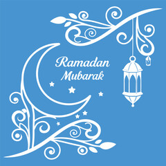 Minimal Ramadan Mubarak Banner vector-style banner