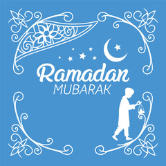 Minimal Ramadan Mubarak Banner vector-style banner
