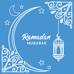 Minimal Ramadan Mubarak Banner vector-style banner