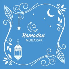 Minimal Ramadan Mubarak Banner vector-style banner