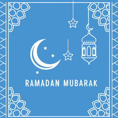 Minimal Ramadan Mubarak Banner vector-style banner