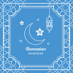 Minimal Ramadan Mubarak Banner vector-style banner