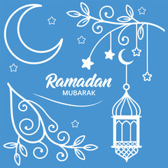 Minimal Ramadan Mubarak Banner vector-style banner