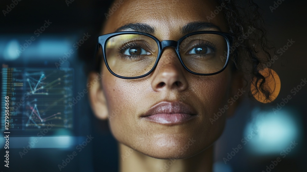 Poster a female programmer and it engineer, a young stem graduate, is engaged in software development, codi