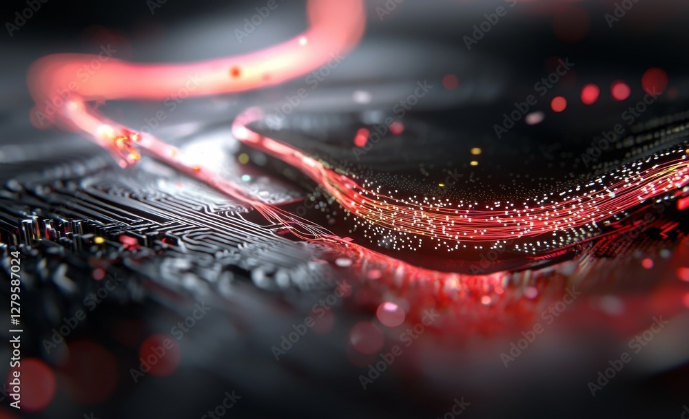 Aufkleber the concept of a virtual data center is showcased through digital streams, future technology, and de