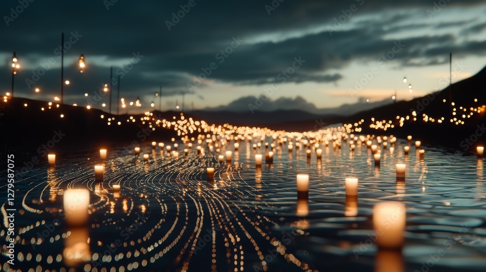 Aufkleber The concept of big data is represented through a digital technology connection, with an abstract depiction of data flow on a blue background, highlighting the transfer and storage of data sets via